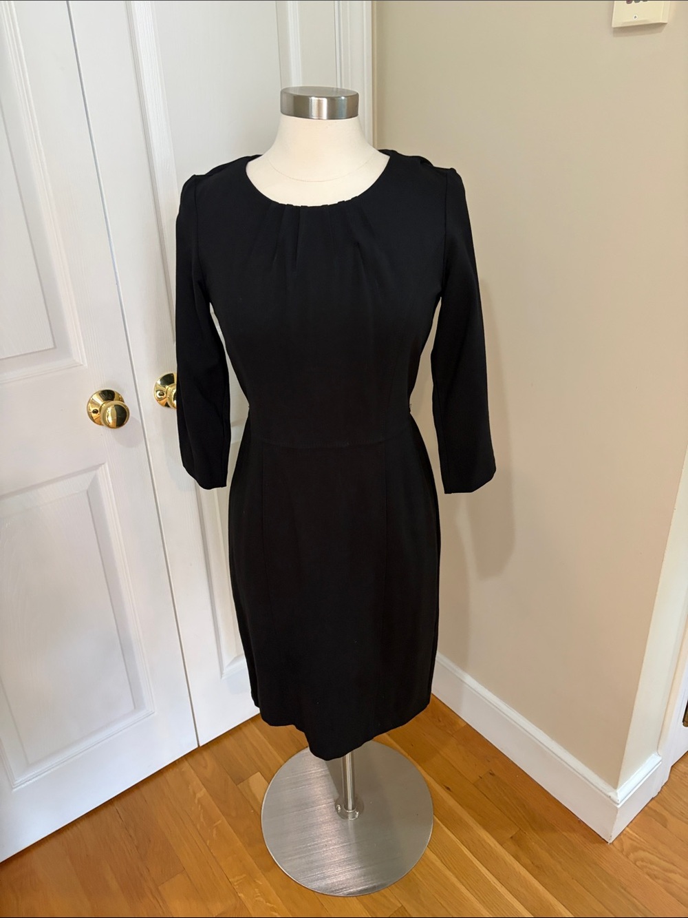 Talbots Black Long-Sleeve Sheath Dress